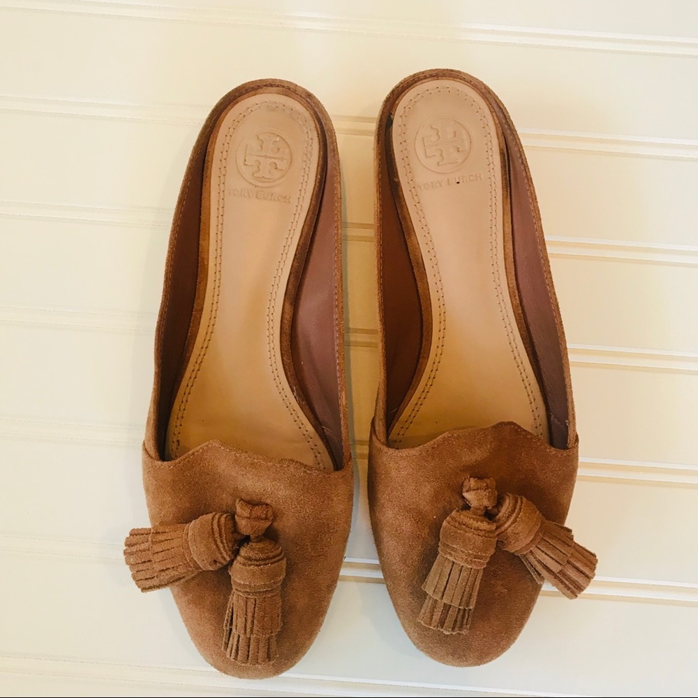 Tory Burch Brown Suede Mules - Size 6.5